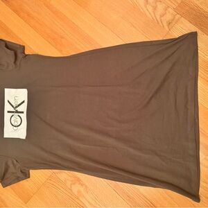 Calvin Klein Olive Women's Logo Short Sleeve dress.